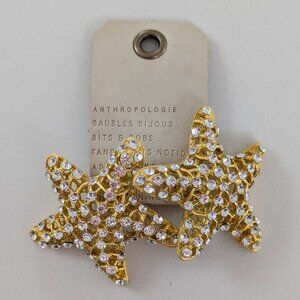 NEW Anthropologie Crystal Starfish Post Earrings